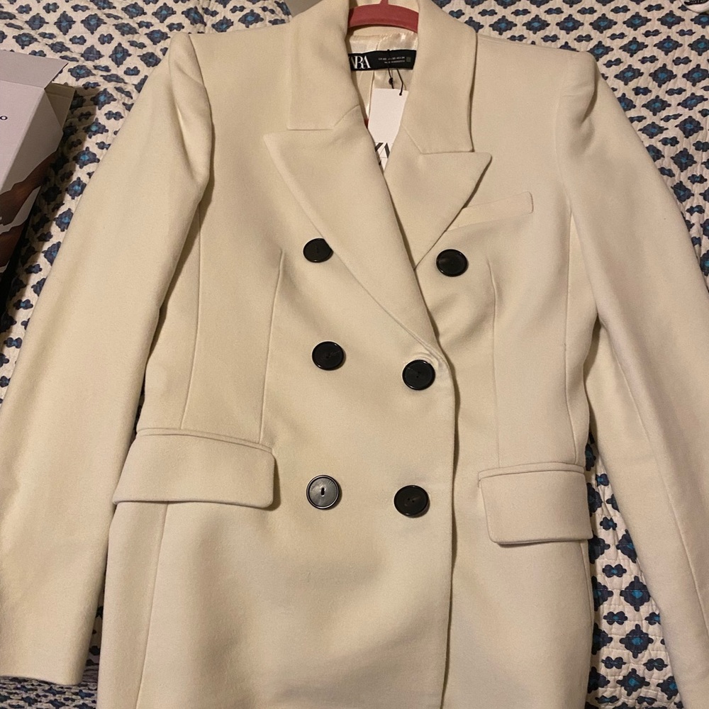 Zara Velvet Double Breasted Blazer - Picture 4 of 5